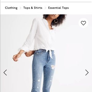 Madewell Women’s White Tie Front Shirt